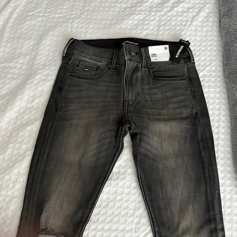 Express Women's Charcoal Skinny Jeans